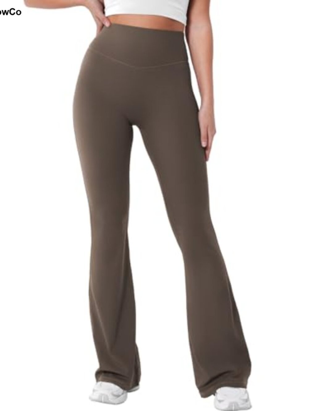 Mini Flared High Waist Yoga Leggings No Front Seam Hidden Scrunch Workout